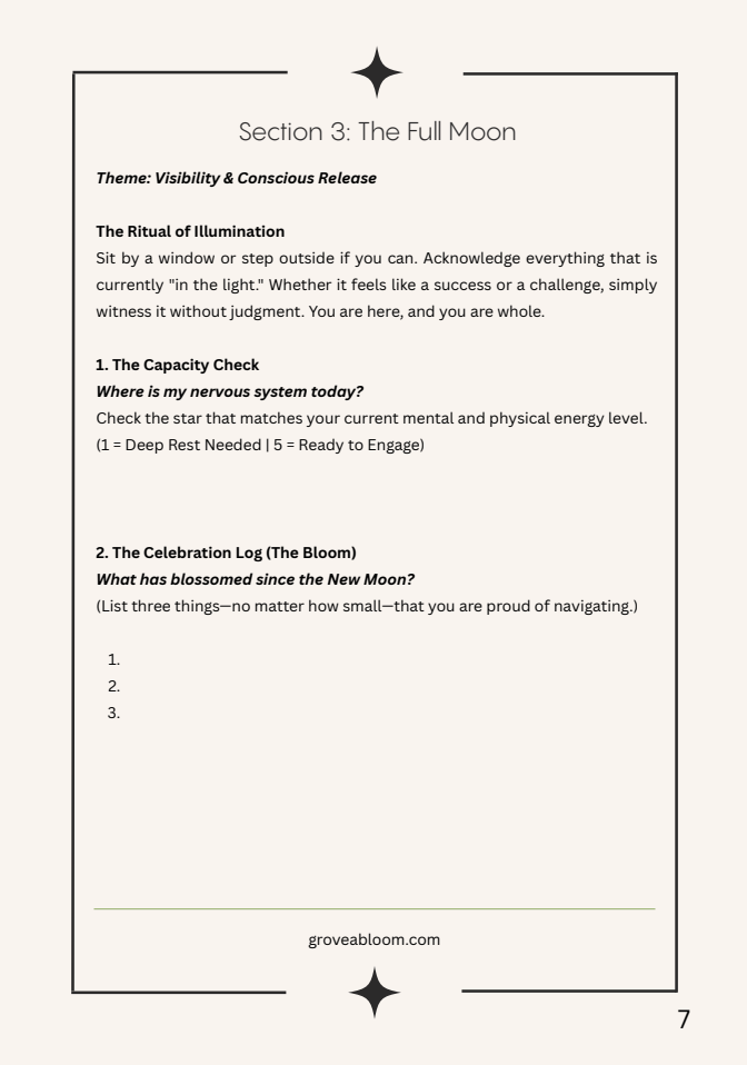 The Lunar Flow Micro-Workbook: A Guide to Capacity-Honoring Productivity